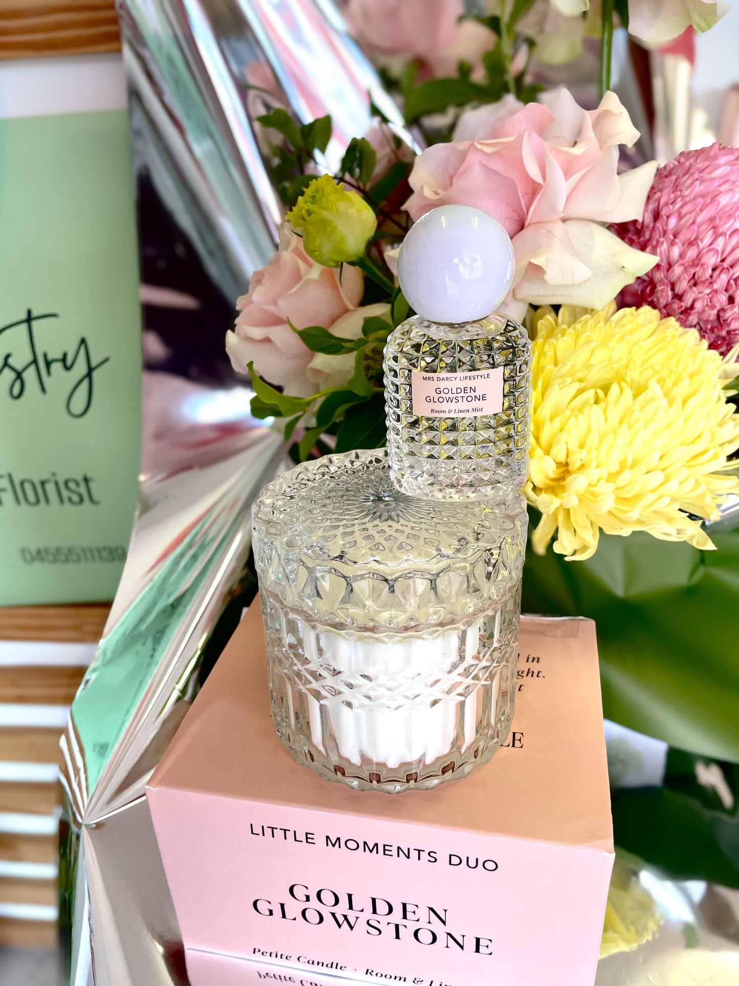 CANDLE AND ROOM MIST DUO- GOLDEN GLOWSTONE